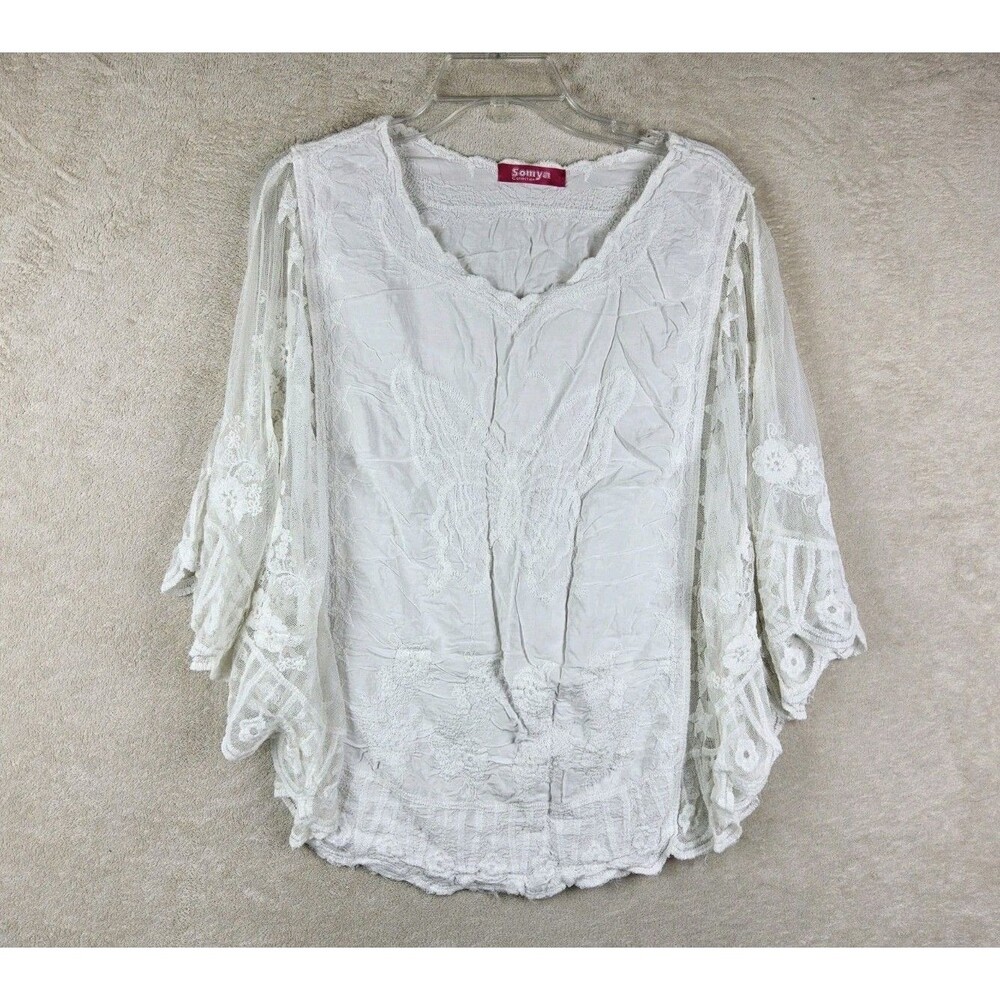 Somya Collection Women's Swim Beach Cover Poncho White One Size